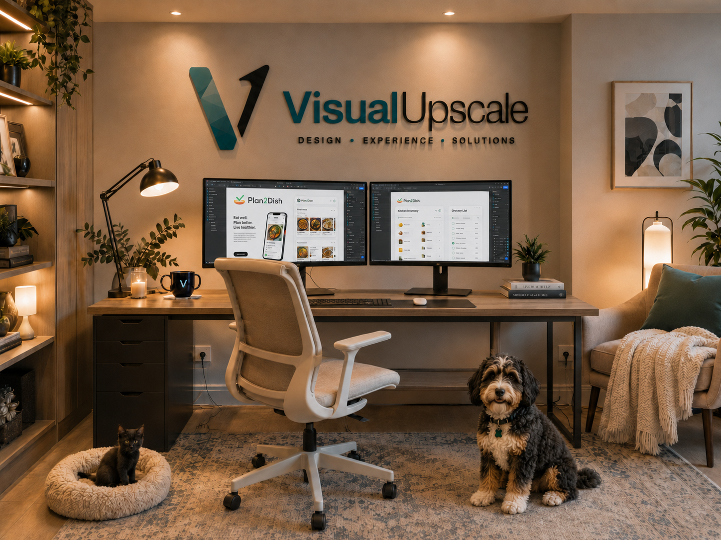 Creative workspace for planning and launching a website