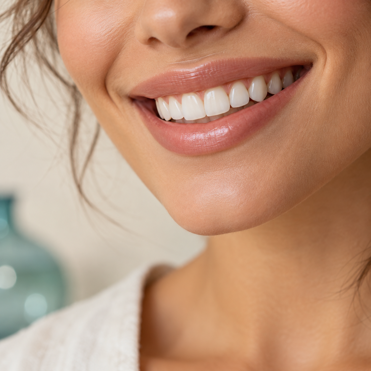 Close-up of a natural-looking confident smile
